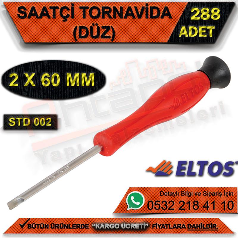 Eltos Std002 Saatçi Tornavida Düz 2x60 Mm (288 Adet)