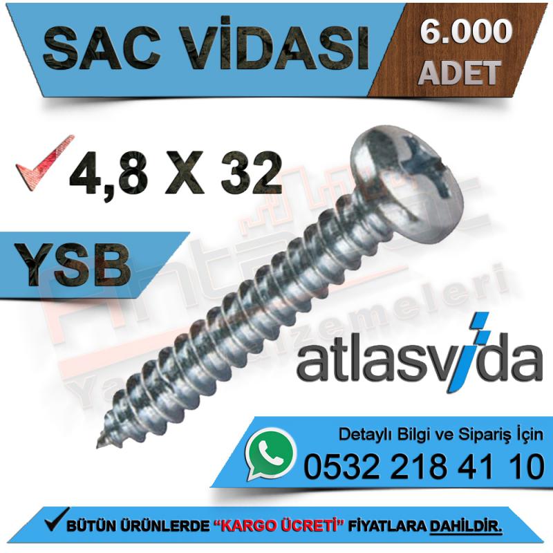 Atlas Sac Vidası Ysb 4,8X32 (6.000 Adet)