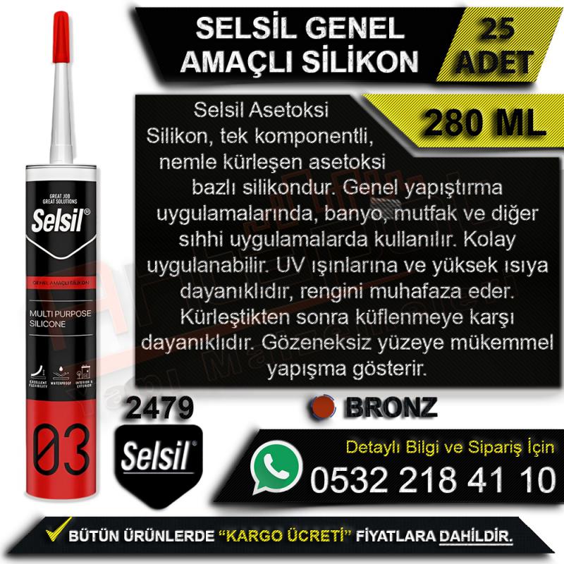 Selsil Genel Amaçlı Silikon 280 Ml Bronz (25 Adet)