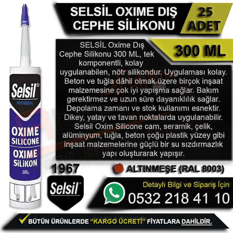 Selsil OXIME Dış Cephe Silikonu 300 Ml Altınmeşe (25 Adet)