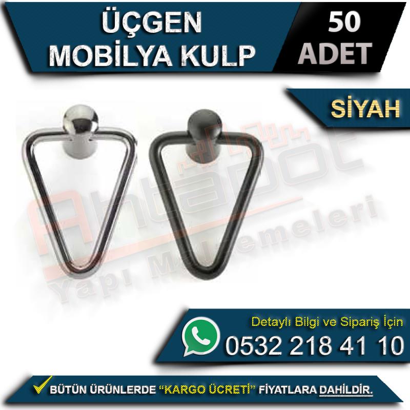 Üçgen Mobilya Kulp Siyah (50 Adet)