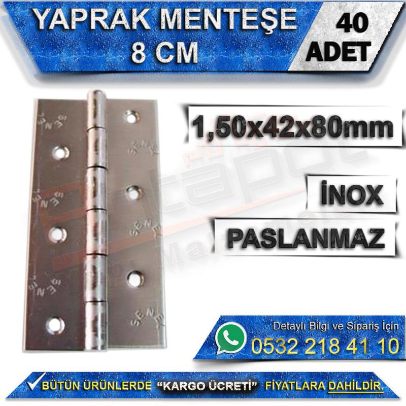 Yaprak Menteşe 8 Cm Paslanmaz (40 Adet)